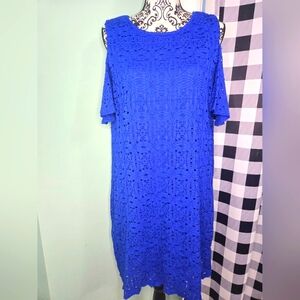 Blue cold shoulder dress size 16P